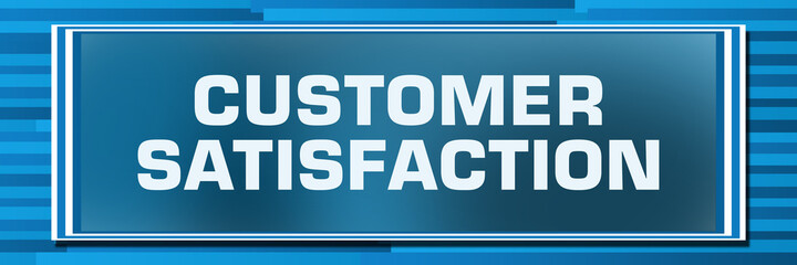 Customer Satisfaction Blue Lines Background Gradient Box Text 