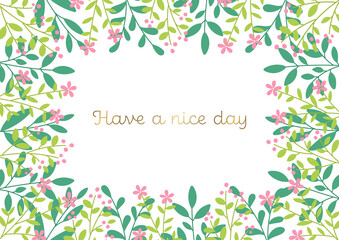 植物のイラストを装飾したカードのデザインテンプレート