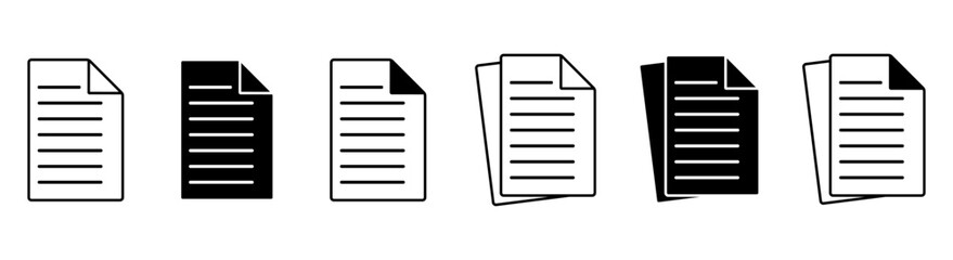 Documents icon.Office note sign.Paper document page line icon.Linear file icon isolated on white background.