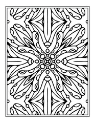 Coloring page mandala background. black and white coloring book pattern. mandala kdp coloring pages. line art illustration.
