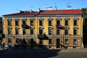 Fototapeta na wymiar Jewish quarter house typical architecture, Poland, Krakow