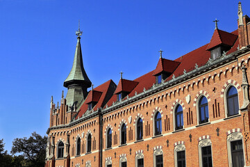 Obraz premium Wawel cathedral, chapel tower and fortress, Poland, Krakow