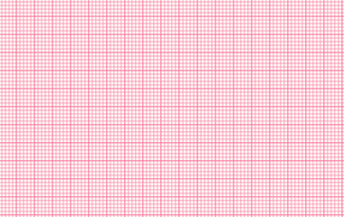 Pink millimeter graph paper grid seamless pattern. Digital ecg diagram hospital page. Geometric checkered background for blueprint, school, architect, medicine, science line scale measurement