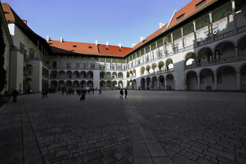 Fototapeta na wymiar Wawel castle museum courtyard, Poland, Krakow