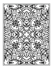 mandala pattern with black and white color. black and white coloring book pattern. mandala line art svg cut file