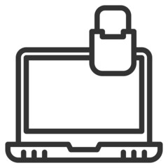 Vector laptop outline icon, Network and technology 64x64 Pixel, white background