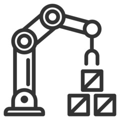 Vector robot outline icon, Network and technology 64x64 Pixel, white background