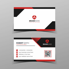 Template Business Card with Black Red Detail