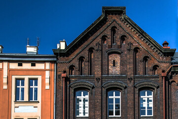 Typical architecture of east europe house, Kazimierz, Poland, Krakow