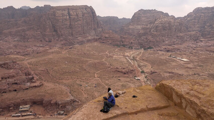 Naklejka premium Al - Khubta Trail in Petra - Jordan, World Heritage Site