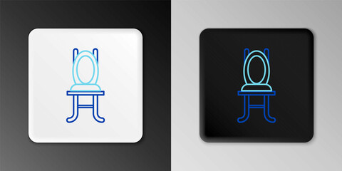 Line Chair icon isolated on grey background. Colorful outline concept. Vector