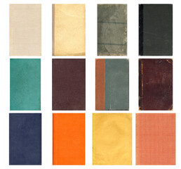 Fototapeta premium Paper and textile textures set. Blank retro pages and old book covers. Rough faded canvas surface. Perfect for background and vintage style design. Empty place for text.