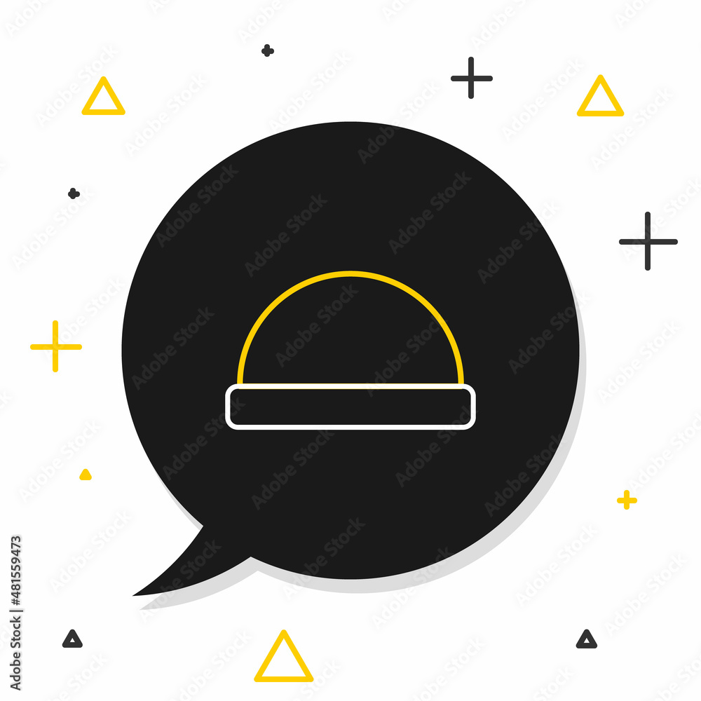 Sticker Line Beanie hat icon isolated on white background. Colorful outline concept. Vector