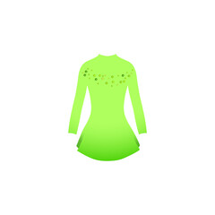 Sports swimsuit for gymnastic green color. Dresses for ice skating