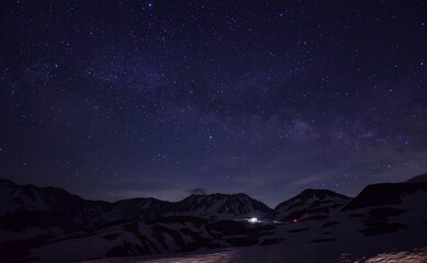 満天の星空　北アルプス 立山連峰