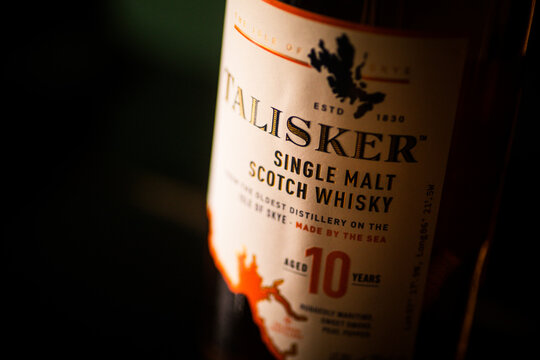 Talisker single malt whisky bottle