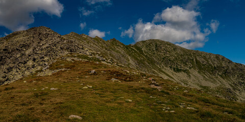 Peleaga mountain ridge with highest peak of Retezat mountains - Varful Peleaga