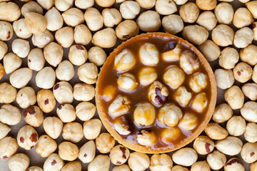 delicious salted caramel cake with hazelnuts