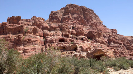 Fototapeta na wymiar Around the Crussader Castle at el - Habis in Petra - Jordan, World Heritage Site