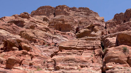 Fototapeta premium Around the Crussader Castle at el - Habis in Petra - Jordan, World Heritage Site