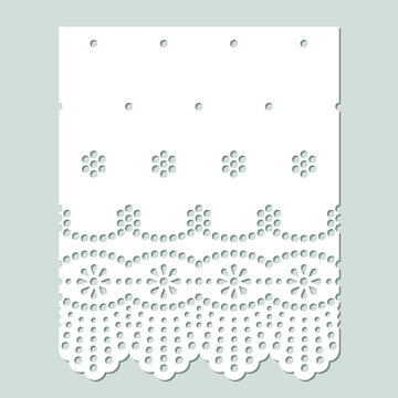 Anglaise cotton eyelet lace design. Seamless pattern border.