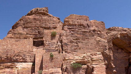 Around the Crussader Castle at el - Habis in Petra - Jordan, World Heritage Site
