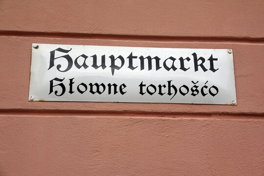Schild Hauptmarkt in Bautzen
