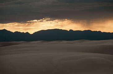 Fototapeta na wymiar Sunset at White sands desert New Mexico USA 
