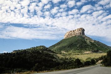 Fototapeta na wymiar Eroded mountains at Mesa Verde New Mexico USA 