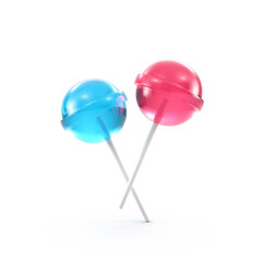 3D rendering lolipop and white stick