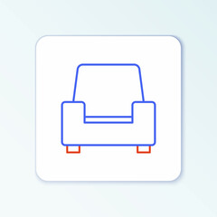 Line Armchair icon isolated on white background. Colorful outline concept. Vector