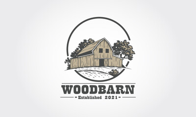 Wood Barn Vector Logo Template. Made for those who need illustrative, trustworthy, memorable, editable, simple and versatile logo. Logo template suitable for business and product names.