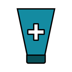 Obraz premium Antiseptic icon. Packaging of an antiseptic preparation for disinfection. Vector illustration isolated on a white background for design and web.