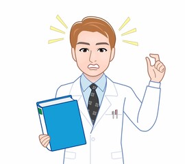 白衣を着た研究者の男性