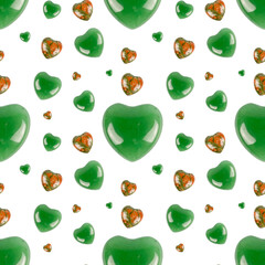 Natural stones heart shaped seamless pattern for Valentine's day