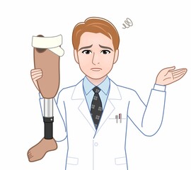 白衣を着た研究者の男性