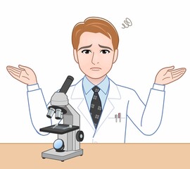 白衣を着た研究者の男性