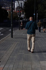 man walking on the street