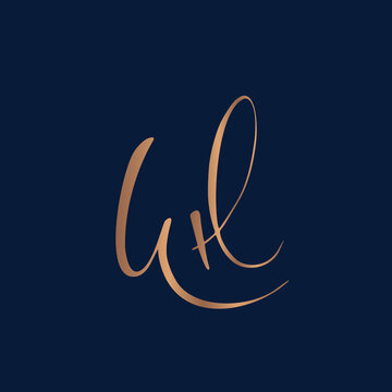 Female monogram UK for a beauty center. Logo vector linear initials U K. Emblem design Lettering business logotype