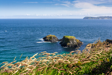 View of the Atlantic coast in the Northern Ireland during the summer