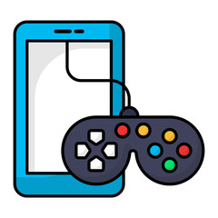cellphone with joystick Vector Icon Design, E-sports or mind sport Symbol, Digital sports Equipment Sign, Video games hardware Stock illustration, mobile gaming controller Concept