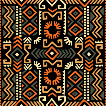 Seamless geometric pattern. Ethnic and tribal motifs. Print for your textiles. Vector illustration.
