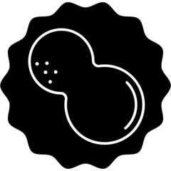 Iconos de menú de alérgenos alimentarios en círculos. Iconos blancos de alérgenos alimentarios en círculos negros. Cacahuete alergia iconos vectoriales.