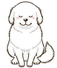 おじぎするグレートピレニーズ