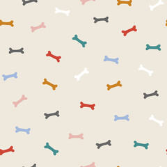 Seamless pattern with colored dog bones
