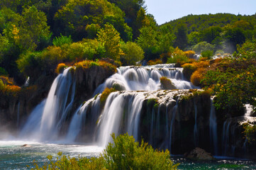 Waterfall in Krka national park - Croatia