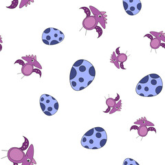 Dinosaur pterodactyl and egg seamless pattern © Fotostock32
