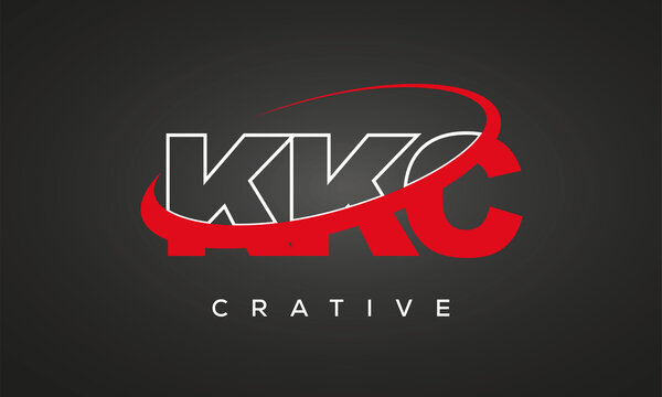 KKC creative letters logo with 360 symbol vector art template design	