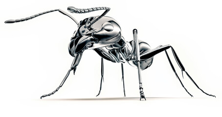 giant metal robot  ant isolated on white - 481579233
