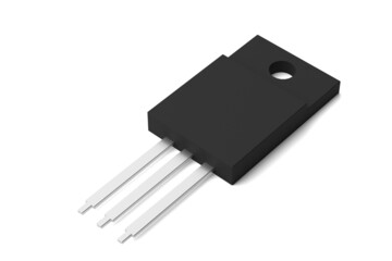 Black silicon transistor mockup isolate 3d rendering